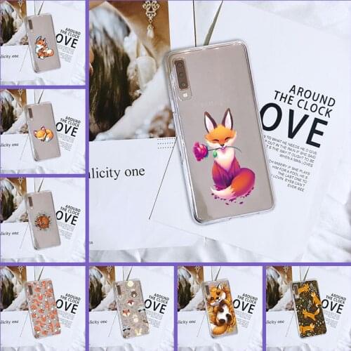 Kawaii Fox Animal Back Cover For Samsung Galaxy A5 A7 2018 A6 A8 Plus Silicone Phone Case For Samsung Galaxy A3 A5 A7 2016 2017