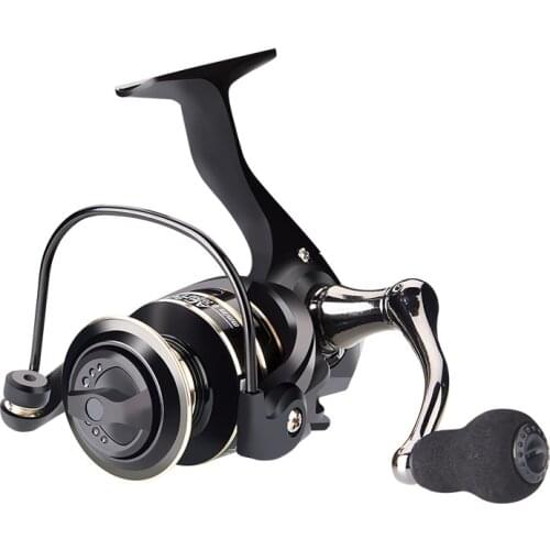 Black Metal Nylon Fishing Spinning Reels AC2000~7000 Speed Ratio 5.2:1 Drag Max 5-8kg Starter Wheel with Metal Handle