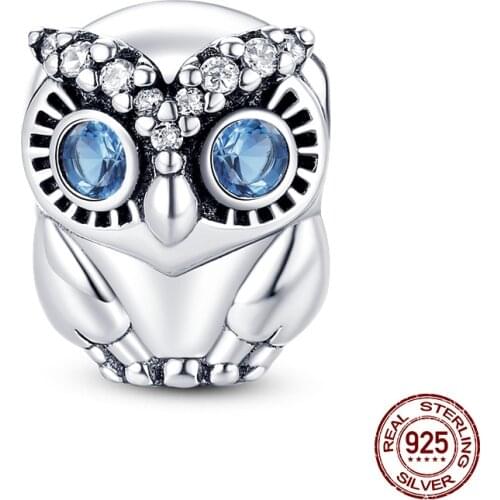 CODEDOG Genuine 925 Stelring Silver Owl Beads Charms Fit Original 3mmHot Sale For Women Jewelry Gift CMC002