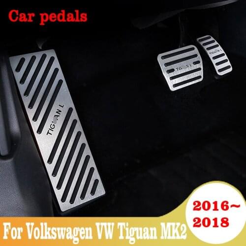 For Volkswagen VW Tiguan MK2 2016 2017 2018 Car Accelerator Fuel Brake Clucth Foot Rest Pedal Pad Cover Car Pedals Accessories