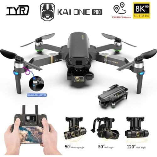 TYRC Newest Rc Drone 8K HD Dual Camera KAI ONE Three-axis gimbal Brushless Motor With GPS 5G Wifi Quadcopter Rc Distance 1.2km