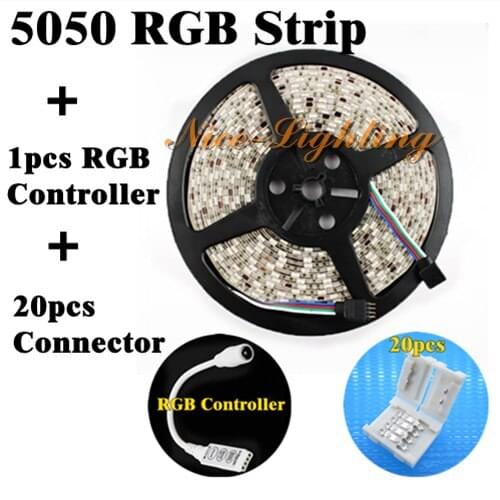 5M/roll SMD 5050 Flexible Led Strip White/Warm/Yellow/Red/Green/Blue Indoor Decoration Light Stripe DC 12V 60LED 5m Light Ribbon