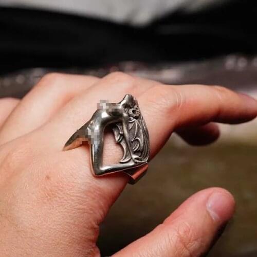 Personality Men Rings Goth Punk Witch Lilith Adjustable Finger Ring for Men Women Party Rings Unisex Jewelry Fashion Accessories