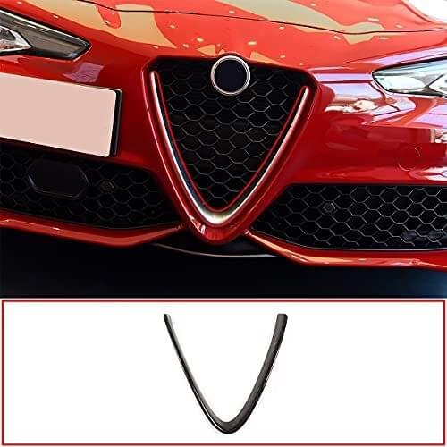 Forged Texture Front Grille Decorative Frame Trim for Alfa Romeo Giulia 2017 2018 2019 2020 (not Applicable to Stelvio) (Type B)