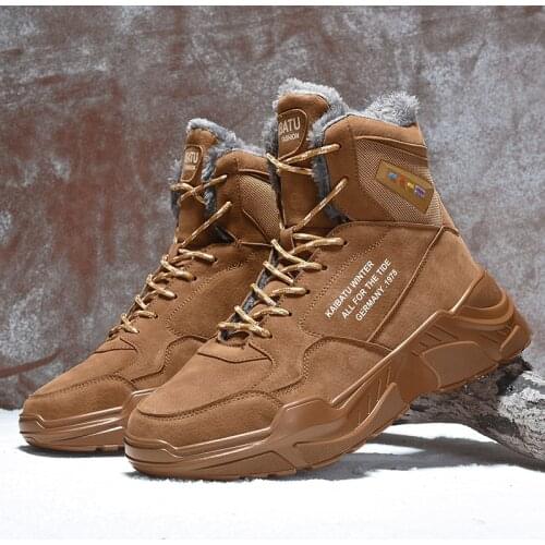 Men Winter Autumn Warm Plush Chunky High Tops Shoes Male Fur Botas Sneakers Plimsolls Espadrilles Man Big Size 46 Brand Trainers