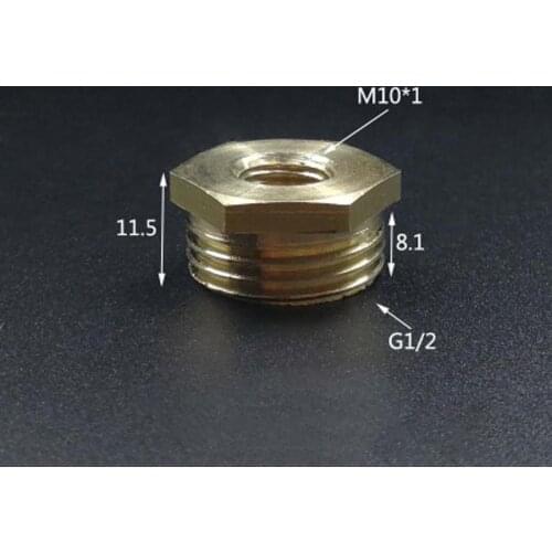 M10x1mm Female Turn DN15 1/2" BSPP Male Brass Connection Bushing Adapter Reducer Pipe Fitting Coupler
