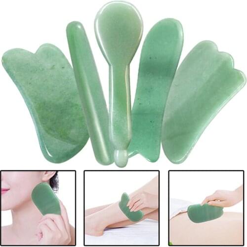 1PC Natural Jade Stone Guasha Massage Tool SPA Therapy GuaSha Massager GuaSha Tools For Body Healthcare