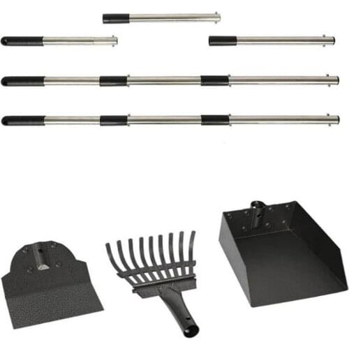 Metal Broom For Pet Excrement Dog Pooper Scooper With Metal Rake, Tray & Spade For Large Medium Small Dogs Pets, Great