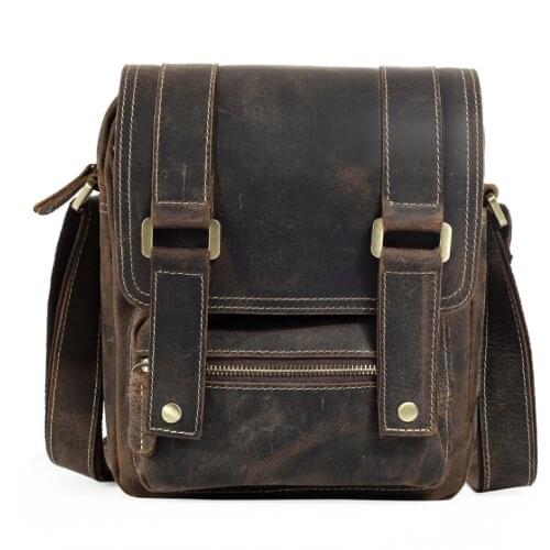 2017 new fashion design leather men Shoulder bags, mens casual business messenger bag,vintage crossbody crazy horse leather bag