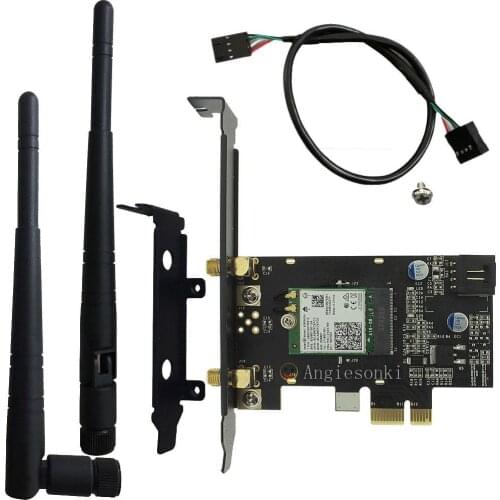Desktop Computer PC 9260AC Dual Band 1730Mbps WiFi BT Blutetooth 5.0 PCI E 1X 802.11ac Wireless Card for Linux Windows 10