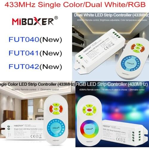 New 433MHz Single Color Dual White RGB LED Strip Controller FUT040 Miboxer DC12V~24V 12A Dimming Brightness Adjustable Lamp Tape
