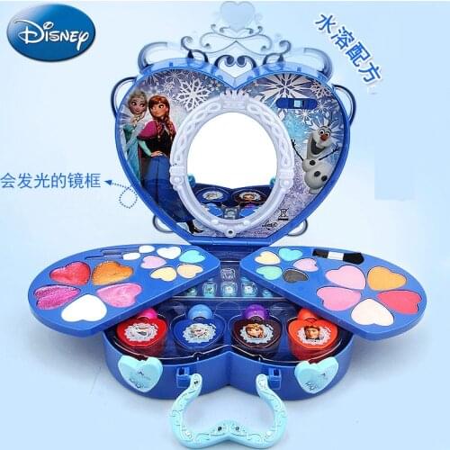 New Diseny frozen elsa and anna lipstick Makeup set light with box Princess Series Beauty pretend play girls Gift Box