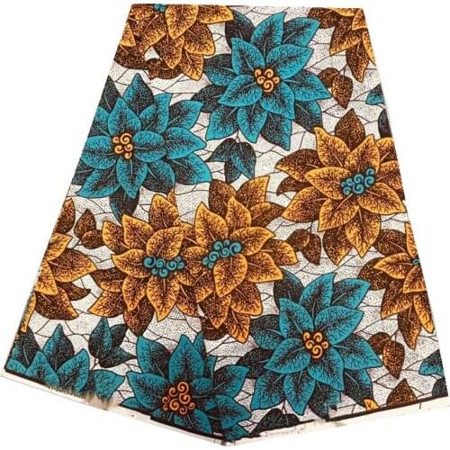 New Arrival Tissus Wax Lace Fabrics 6 Yards High Quality African 100% Cotton Print Fabric African Tissus Wax Pagne Material