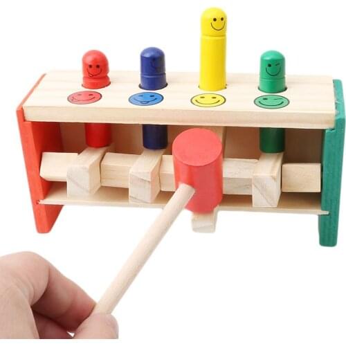 New Wooden Toys Enlightenment Percussion Toy Wooden Beat Trapeze Classic Educational Toys Children Baby Noise Maker Play