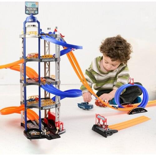 New Multi Storey Three-dimensional Car Building City Parking Lot Childrens Toys Electric Lift Track Racing Boys Toys