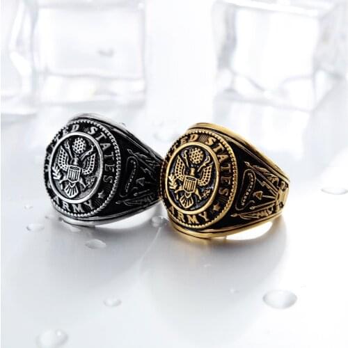 New Pattern Trend Retro Silver Ring Punk Style Titanium Steel Eagle Design Personality Mens Womens Fashion Party Jewelry