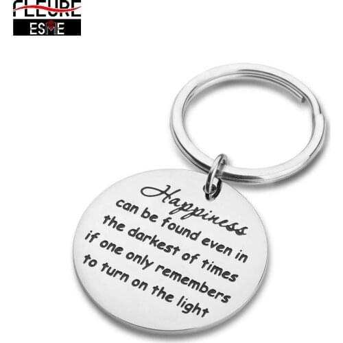 Graduation Gifts Keychain for Women Men Inspirational Gift for Friend Happiness Can Be Found Present for Birthday Gifts