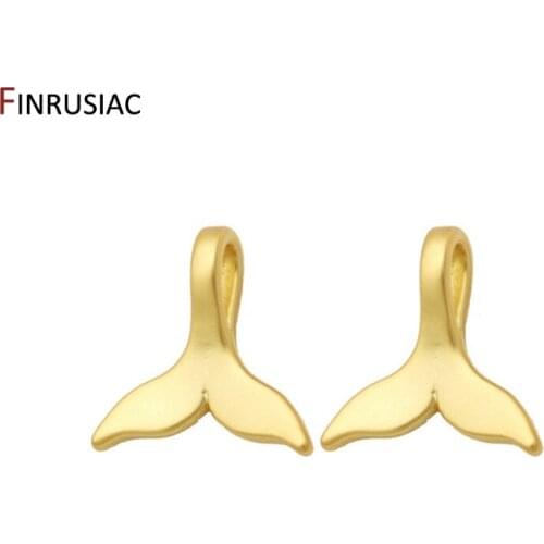 Gold Plated Whale Tail Fish Charm Mermaid Tail Pendant for Necklace / Earring jewelry Making