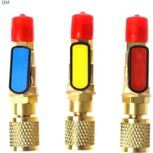 13MF 1/4" Male to 1/4" Female SAE Straight Ball Valve AC Charging For R22 Refrigerant