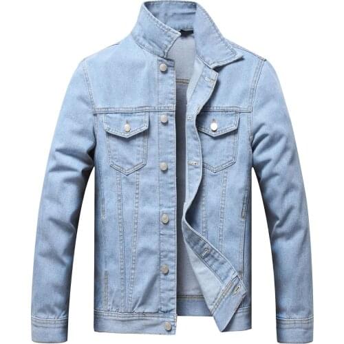Spring Autumn Slim Denim Coat Men Vintage Streetwear Pockets Spliced Denim Casual Tops Jacket Wild Cowboy Clothing