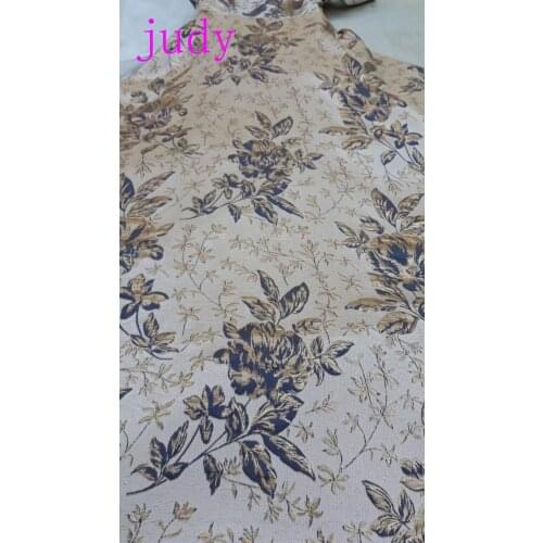 STOCK FLS03# French style mixed color leaves jacquard fabrics used in party dress fashion Free shipping