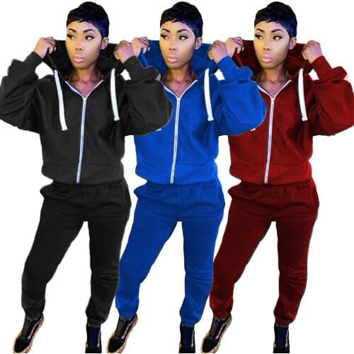 Echoine Women Casual Activewear Two Piece Set Long Sleeve Hooded Sweatshirt And sportswear Trouser Pant Matching Autumn Outfits