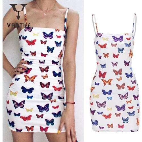 Bodycon Palace Mini Dress Women Gothic Streetwear Summer Dress Print Hanging Skirt Womens Voom Butterfly Print A-line Skirt