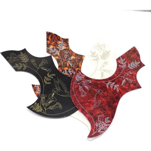 1Pcs Right hand Big Guitar Pickguard Hummingbird Flower Decorative Anti-scratch Plate for Folk Acoustic Guitar