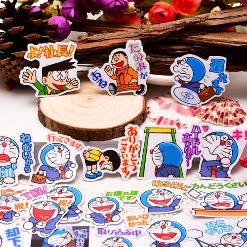 24pcs kawaii Cute Japanese Cartoon Doraemon stickers /decorative scrapbooking sticker /funny DIY notebook phone Home garden