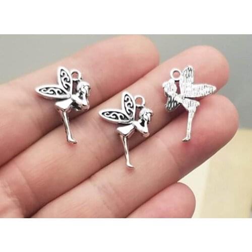 30pcs/lot--18x18mm, Antique silver plated angel charms,DIY supplies,Jewelry accessories