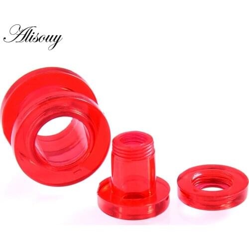 Alisouy 1 pair Red color Acrylic Ear Plug&Tunnels Jewelry Ear Expandar Gauges 2 mm to 12 mm Piercing body jewelry for Women Girl