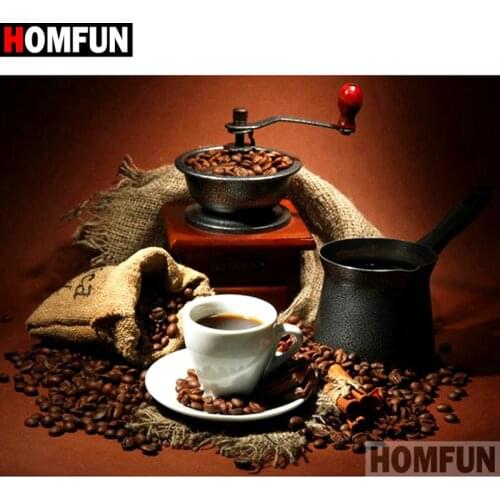 HOMFUN Full Square/Round Drill 5D DIY Diamond Painting "Coffee landscape" Embroidery Cross Stitch 5D Home Decor Gift A17070