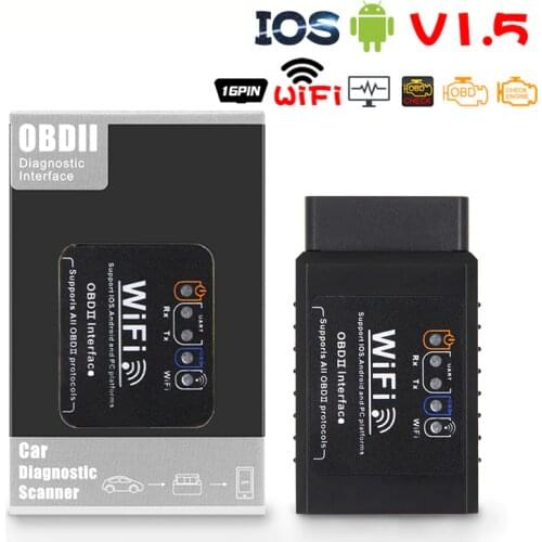 Funrover obd2 wifi car accessories ELM327 V1.5 OBD2 WiFi Car Diagnostic Scanner Auto Code Reader Scanner On IOS/Android/PC