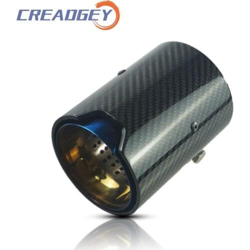 1PCS Car Exhausts Pipes For BMW F87 M2 F80 M3 F82 F83 M4 F90 M5 M6 M135i M235i Tail Pipe Blue Steel Universal Muffler End Tips