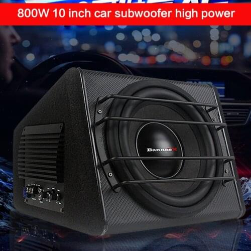 800W High Power 10 Inch Car Subwoofer Speaker DIY Car 12v Active Audio Fever High Power Amplifier Speaker Subwoofer Modification