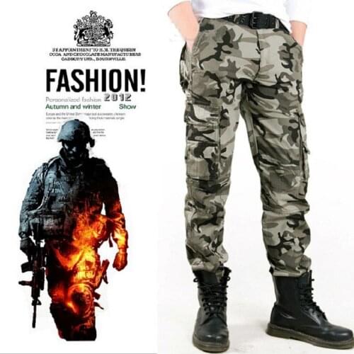 Fashion Pocket Mens Camouflage Pants Casual Thickening Trouser Combat Military Style Jogger Tactical Male Camo Army Cargo Pant