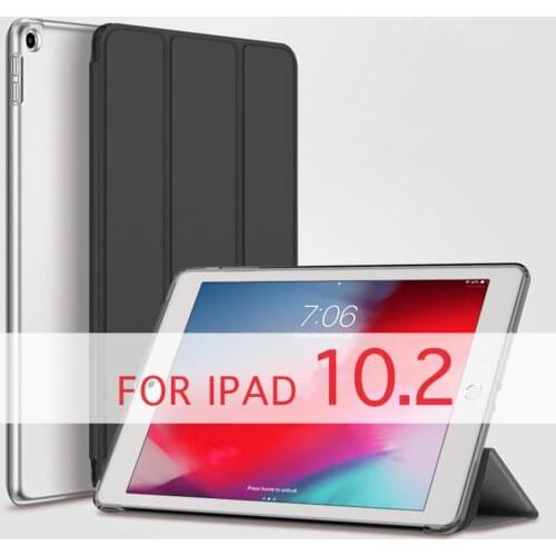QIJUN Case For Apple iPad 10.2 2019 iPad 7 7th Generation A2200 A2198 A2232 A2197 Funda PC Back Leather Smart Cover Auto Sleep
