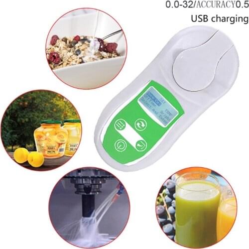 Digital Brix Refractometer 0-32% Testing Meter Range Sugar Juice Honey Beer Brix Refractometer Cutting Fluid Sugar