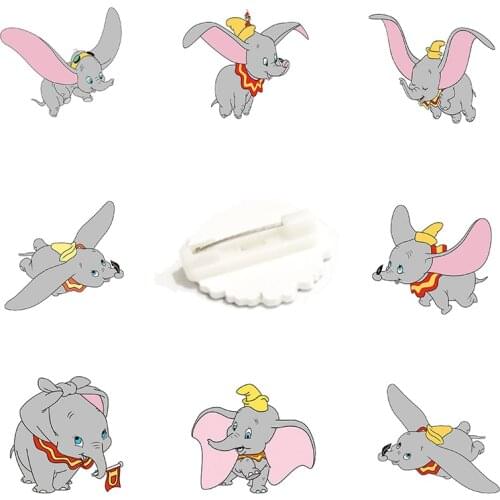 Disney Creative Design Brooch Epoxy Cute Cartoon Brooch Free Flying Dumbo Brooch Childrens Clothes Collar Acrylic Accessories