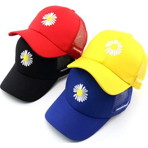 Doitbest Summer Child Baseball Cap 2 to 8 Years old daisies embroidery Hip Hop kids Hats Boys Girls Caps snapback mesh hat