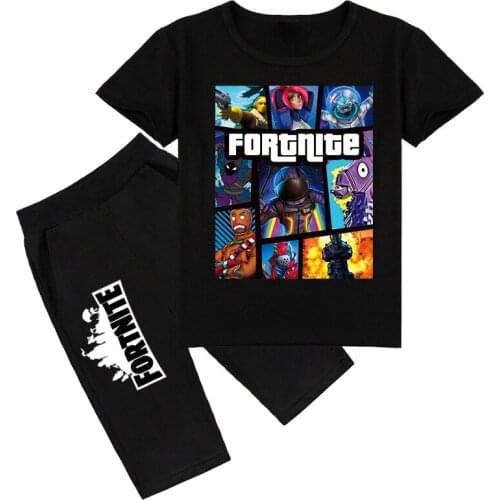 FORTNITE 3D Childrens Suits Clothes Boys and Girls T-shirt Casual Summer Clothes Fashion T-shirt + Shorts Sets