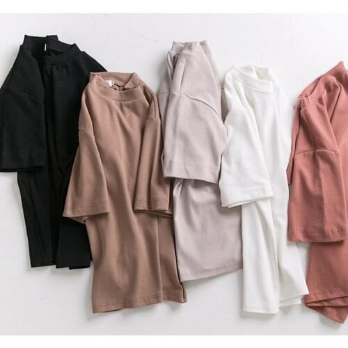 Harajuku Basic Women Summer New Oversized Cotton T Shirt Solid Casual Loose Tshirt Korean O Neck Female Tops oversized T-shirt