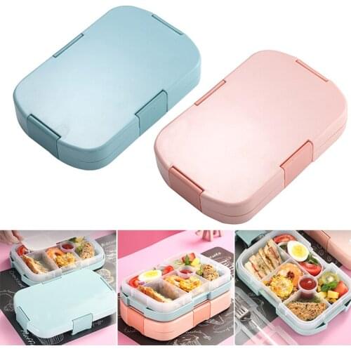 HOT Bento Box Anti-leakage Toddler Lunch Box with 6 Cells 920ml Simple Kids Students Food Container for Home Office