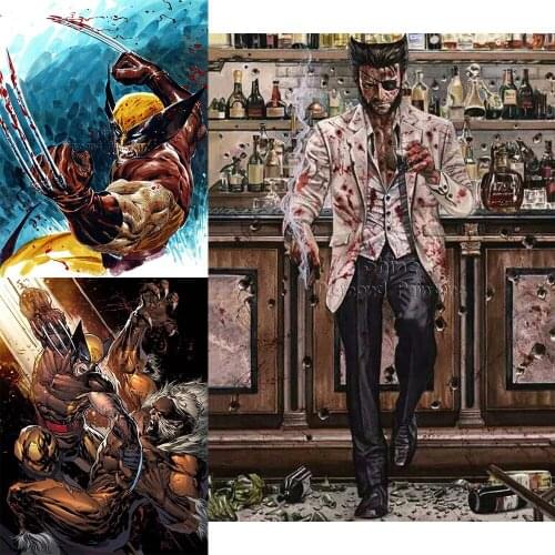 Full Square Round Diamond Painting Marvel Wolverine X-Men Cartoon 5D DIY Mosaic Set Embroidery Cross Stitch Home Decor Gift