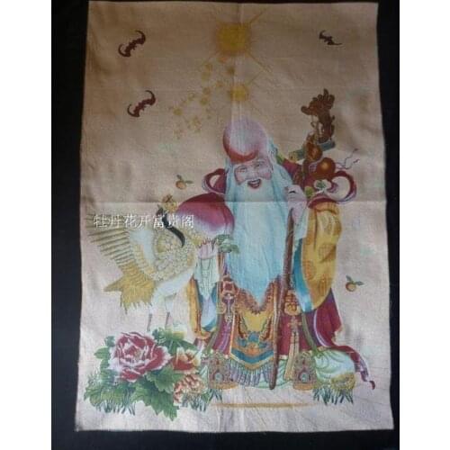 Chinese Antique collection the Thangka embroidery the god of longevity diagram