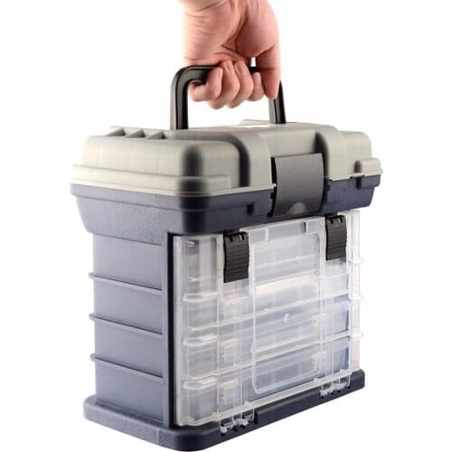 26*17*26cm Portable 5 Layers Big Fishing Tackle Box Plastic Handle Fishing Box Carp Fishing Case Tools Fishing Accessories