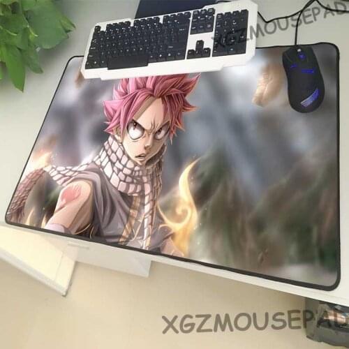 XGZ Large Size Black Mouse Pad Lock Side Popular Anime FAIRY TAIL Laptop PC Table Matt Handsome Boy Natsu Rubber Non-slip