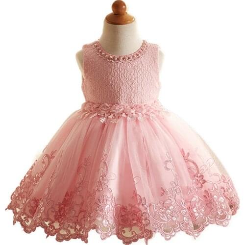 Lace Sequins Sleeveless Net Gauze Dress Formal Evening Wedding Party Flower Girl Children Clothes Birthday Clothing