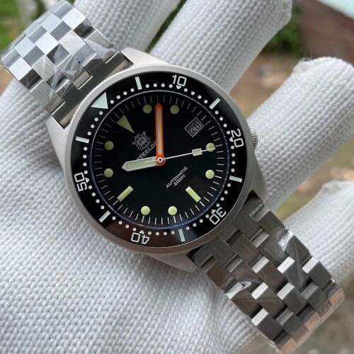 Steeldive SD1979 Mens Diving Watch Stainless Steel Sandblast Case C3 Luminous 200M Waterproof NH35 Automatic Diver Watch