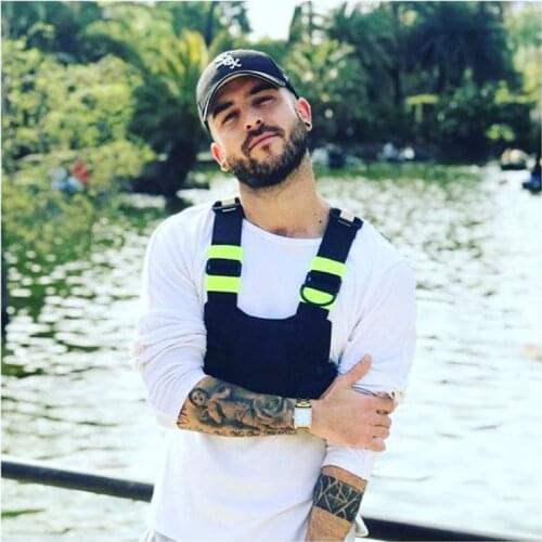 Male and female hip-hop street tactical function multi-pocket vest bag cool personality reflective vest chest bag waist bag